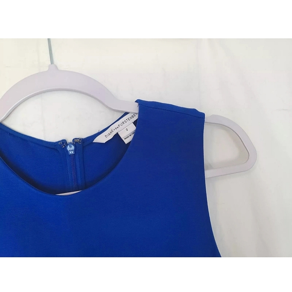 Sold! Diane Von Furstenberg Blue Riviera Evita Crepe Sheath Dress US 2